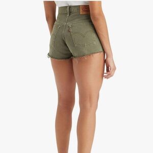 Levi's 501 Green High Rise Button Fly Frayed Hem Jean Shorts - Size 31